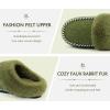 imageKuaiLu Womens Memory Foam House Slippers Cozy Fluff Plush Moccasin Bedroom Ladies Slippers Comfy Orthotic Winter Essential Trendy Pantuflas Comfortable Womans Footwear US511Green