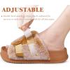 imageKuaiLu Womens Orthotic Slippers With Arch Support Soft Cushion Sandal Slippers for Woman Ladies Fashion Open Toe Faux Fur Platform Slipper Indoor Outdoor 612Khaki Adjustable