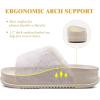 imageKuaiLu Womens Orthotic Slippers With Arch Support Soft Cushion Sandal Slippers for Woman Ladies Fashion Open Toe Faux Fur Platform Slipper Indoor Outdoor 612White Adjustable