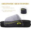 imageKuaiLu Womens Orthotic Slippers With Arch Support Soft Cushion Sandal Slippers for Woman Ladies Fashion Open Toe Faux Fur Platform Slipper Indoor Outdoor 612Vogue Black Adjustable