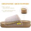 imageKuaiLu Womens Orthotic Slippers With Arch Support Soft Cushion Sandal Slippers for Woman Ladies Fashion Open Toe Faux Fur Platform Slipper Indoor Outdoor 612Camel Brown Adjustable