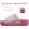imageKuaiLu Womens Orthotic Slippers With Arch Support Soft Cushion Sandal Slippers for Woman Ladies Fashion Open Toe Faux Fur Platform Slipper Indoor Outdoor 612Lovely Pink Adjustable