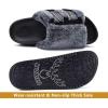 imageKuaiLu Womens Orthotic Slippers With Arch Support Soft Cushion Sandal Slippers for Woman Ladies Fashion Open Toe Faux Fur Platform Slipper Indoor Outdoor 612Vogue Black Adjustable