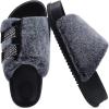 imageKuaiLu Womens Orthotic Slippers With Arch Support Soft Cushion Sandal Slippers for Woman Ladies Fashion Open Toe Faux Fur Platform Slipper Indoor Outdoor 612Vogue Black Adjustable