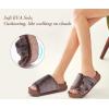 imageKuaiLu Womens Orthotic Slippers With Arch Support Soft Cushion Sandal Slippers for Woman Ladies Fashion Open Toe Faux Fur Platform Slipper Indoor Outdoor 612Coffee Brown Adjustable