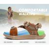 imageKuaiLu Womens Orthopedic Walking Sandals Arch Support Recovery Sport Outdoor Hiking Water Sandles Thick Athletic Cushion Comfortable Plantar Fasciitis Adjustable Sandals US612Khaki