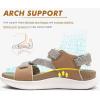 imageKuaiLu Womens Orthopedic Walking Sandals Arch Support Recovery Sport Outdoor Hiking Water Sandles Thick Athletic Cushion Comfortable Plantar Fasciitis Adjustable Sandals US612Beige