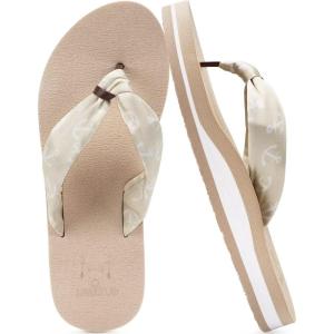 imageKuaiLu Flip Flops Women Yoga Foam Ladies Comfort Arch Support Summer Beach Casual Thong SandalsBeige