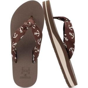 imageKuaiLu Flip Flops Women Yoga Foam Ladies Comfort Arch Support Summer Beach Casual Thong SandalsBrown