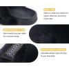 imageKuaiLu Womens Fuzzy Cross Band Platform Slippers Furry Faux Fur Comfortable Arch Support Open Toe Slides for Indoor OutdoorBlack
