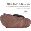 imageKuaiLu Womens Fuzzy Cross Band Platform Slippers Furry Faux Fur Comfortable Arch Support Open Toe Slides for Indoor OutdoorBrown