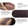 imageKuaiLu Womens Fuzzy Cross Band Platform Slippers Furry Faux Fur Comfortable Arch Support Open Toe Slides for Indoor OutdoorBrown
