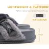 imageKuaiLu Womens Fuzzy Cross Band Platform Slippers Furry Faux Fur Comfortable Arch Support Open Toe Slides for Indoor OutdoorGrey