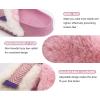 imageKuaiLu Womens Fuzzy Cross Band Platform Slippers Furry Faux Fur Comfortable Arch Support Open Toe Slides for Indoor OutdoorPink