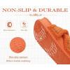 imageKuaiLu Womens Fuzzy Cross Band Platform Slippers Furry Faux Fur Comfortable Arch Support Open Toe Slides for Indoor OutdoorVibrant Orange