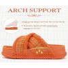 imageKuaiLu Womens Fuzzy Cross Band Platform Slippers Furry Faux Fur Comfortable Arch Support Open Toe Slides for Indoor OutdoorVibrant Orange