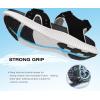 imageKuaiLu Mens Hiking Sandals With Arch Support Sport Recovery Athletic Walking Sandals For Man Outdoor Summer Casual Thick Cushion Beach Water Fisherman Sandal Size 715Black White