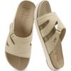 imageKuaiLu Womens Dressy Orthopedic Sandals Lightweight Cushion Foam Slides Sport Recovery Walking Slippers with Plantar Fasciitis Arch SupportBeige