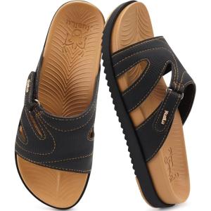 imageKuaiLu Womens Dressy Orthopedic Sandals Lightweight Cushion Foam Slides Sport Recovery Walking Slippers with Plantar Fasciitis Arch SupportBlack Khaki