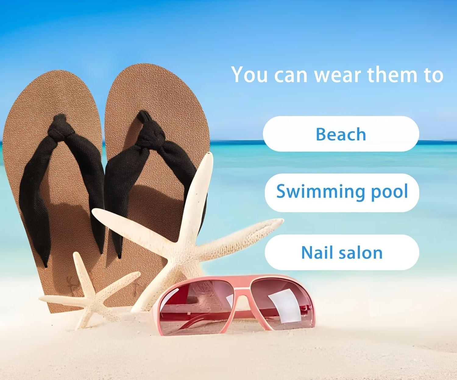 imageKuaiLu Flip Flops for Women with Arch Support Yoga Mat Comfortable Summer Beach Walking Thong Cushion Sandals Slip On Indoor OutdoorBlack Tan