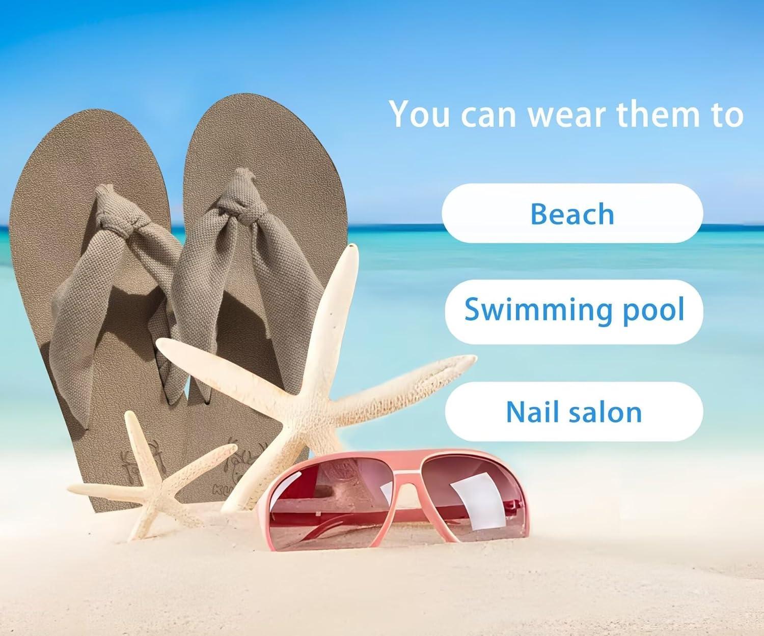 imageKuaiLu Flip Flops for Women with Arch Support Yoga Mat Comfortable Summer Beach Walking Thong Cushion Sandals Slip On Indoor OutdoorCamel