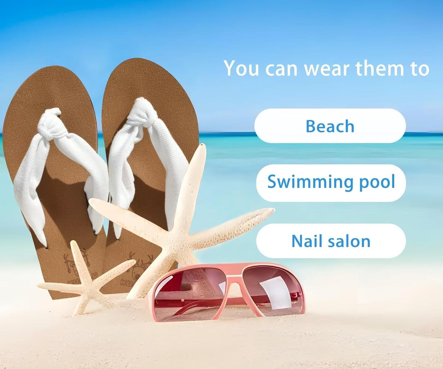 imageKuaiLu Flip Flops for Women with Arch Support Yoga Mat Comfortable Summer Beach Walking Thong Cushion Sandals Slip On Indoor OutdoorWhite Khaki