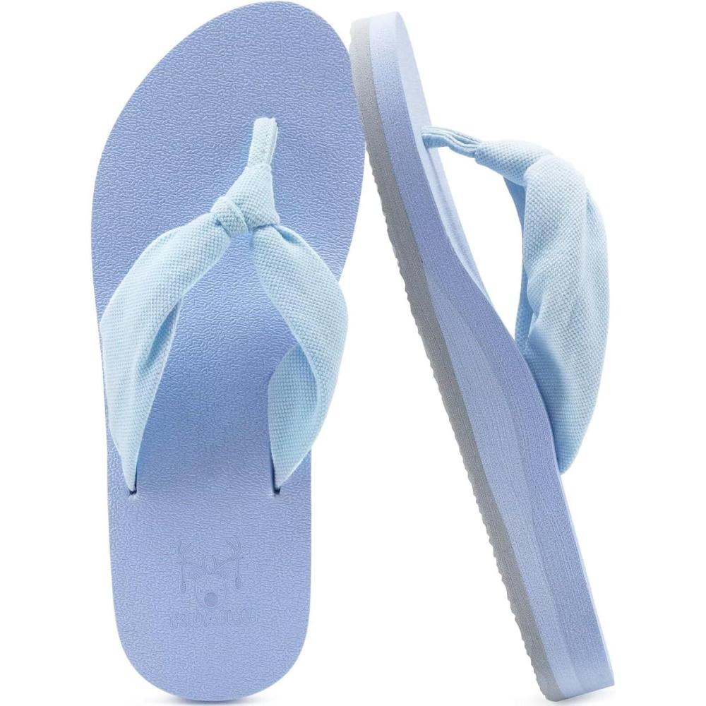 imageKuaiLu Flip Flops for Women with Arch Support Yoga Mat Comfortable Summer Beach Walking Thong Cushion Sandals Slip On Indoor OutdoorBlue