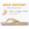 imageKuaiLu Flip Flops for Women with Arch Support Yoga Mat Comfortable Summer Beach Walking Thong Cushion Sandals Slip On Indoor OutdoorBeige
