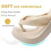 imageKuaiLu Flip Flops for Women with Arch Support Yoga Mat Comfortable Summer Beach Walking Thong Cushion Sandals Slip On Indoor OutdoorBeige