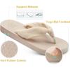 imageKuaiLu Flip Flops for Women with Arch Support Yoga Mat Comfortable Summer Beach Walking Thong Cushion Sandals Slip On Indoor OutdoorBeige