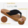 imageKuaiLu Flip Flops for Women with Arch Support Yoga Mat Comfortable Summer Beach Walking Thong Cushion Sandals Slip On Indoor OutdoorBlack Tan