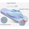imageKuaiLu Flip Flops for Women with Arch Support Yoga Mat Comfortable Summer Beach Walking Thong Cushion Sandals Slip On Indoor OutdoorBlue