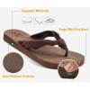 imageKuaiLu Flip Flops for Women with Arch Support Yoga Mat Comfortable Summer Beach Walking Thong Cushion Sandals Slip On Indoor OutdoorBrown