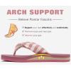 imageKuaiLu Flip Flops for Women with Arch Support Yoga Mat Comfortable Summer Beach Walking Thong Cushion Sandals Slip On Indoor OutdoorPink White