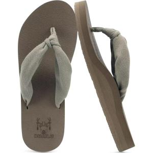 imageKuaiLu Flip Flops for Women with Arch Support Yoga Mat Comfortable Summer Beach Walking Thong Cushion Sandals Slip On Indoor OutdoorCamel