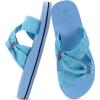 imageKuaiLu Womens Dressy Bow Sandals Arch Support Yoga Foam Cushion Comfortable Walking Slides Open Toe Summer Beach Indoor Outdoor SlippersBlue