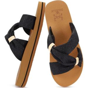 imageKuaiLu Womens Dressy Bow Sandals Arch Support Yoga Foam Cushion Comfortable Walking Slides Open Toe Summer Beach Indoor Outdoor SlippersBlack Khaki