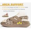 image:imageKuaiLu Womens Orthopedic Walking Sandals Comfortable Plantar Fasciitis Arch Support Sport Recovery Outdoor Casual Sandles Thick Memory Foam Cushion Cross Strap Adjustable SlidesBeige