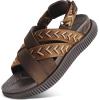 image:imageKuaiLu Womens Orthopedic Walking Sandals Comfortable Plantar Fasciitis Arch Support Sport Recovery Outdoor Casual Sandles Thick Memory Foam Cushion Cross Strap Adjustable SlidesBrown