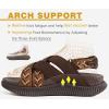 image:imageKuaiLu Womens Orthopedic Walking Sandals Comfortable Plantar Fasciitis Arch Support Sport Recovery Outdoor Casual Sandles Thick Memory Foam Cushion Cross Strap Adjustable SlidesBrown