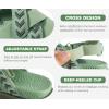 image:imageKuaiLu Womens Orthopedic Walking Sandals Comfortable Plantar Fasciitis Arch Support Sport Recovery Outdoor Casual Sandles Thick Memory Foam Cushion Cross Strap Adjustable SlidesGreen