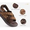 image:imageKuaiLu Womens Orthopedic Walking Sandals Comfortable Plantar Fasciitis Arch Support Sport Recovery Outdoor Casual Sandles Thick Memory Foam Cushion Cross Strap Adjustable SlidesBrown
