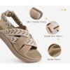 image:imageKuaiLu Womens Orthopedic Walking Sandals Comfortable Plantar Fasciitis Arch Support Sport Recovery Outdoor Casual Sandles Thick Memory Foam Cushion Cross Strap Adjustable SlidesBeige