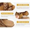 image:imageKuaiLu Womens Orthopedic Walking Sandals Comfortable Plantar Fasciitis Arch Support Sport Recovery Outdoor Casual Sandles Thick Memory Foam Cushion Cross Strap Adjustable SlidesKhaki