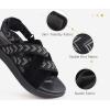 image:imageKuaiLu Womens Orthopedic Walking Sandals Comfortable Plantar Fasciitis Arch Support Sport Recovery Outdoor Casual Sandles Thick Memory Foam Cushion Cross Strap Adjustable SlidesBlack