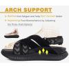 image:imageKuaiLu Womens Orthopedic Walking Sandals Comfortable Plantar Fasciitis Arch Support Sport Recovery Outdoor Casual Sandles Thick Memory Foam Cushion Cross Strap Adjustable SlidesBlack