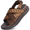 image:imageKuaiLu Womens Orthopedic Walking Sandals Comfortable Plantar Fasciitis Arch Support Sport Recovery Outdoor Casual Sandles Thick Memory Foam Cushion Cross Strap Adjustable SlidesBrown