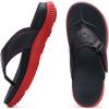 image:imageKuaiLu Mens Orthotic Flip Flops Mens Recovery Walking Sandals Adjustable Thick Athletic Cushion Sport Slides for Man Water Resistant amp Lightweight Soft Comfort Fit amp Arch SupportRed Black