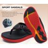 image:imageKuaiLu Mens Orthotic Flip Flops Mens Recovery Walking Sandals Adjustable Thick Athletic Cushion Sport Slides for Man Water Resistant amp Lightweight Soft Comfort Fit amp Arch SupportRed Black
