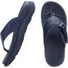 image:imageKuaiLu Mens Orthotic Flip Flops Mens Recovery Walking Sandals Adjustable Thick Athletic Cushion Sport Slides for Man Water Resistant amp Lightweight Soft Comfort Fit amp Arch SupportDark Blue
